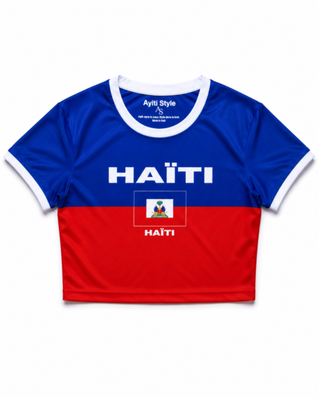 Crop Top Proud 509 | HAÏTI Bleu & Rouge – AyitiStyle