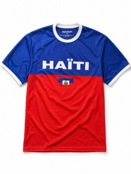 T-shirt Classic Proud 509 | HAÏTI – Bleu & Rouge | AyitiStyle