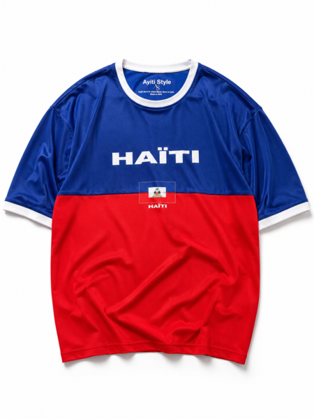 T-shirt Oversize Proud 509 | HAÏTI – Bleu & Rouge | Ayiti Style